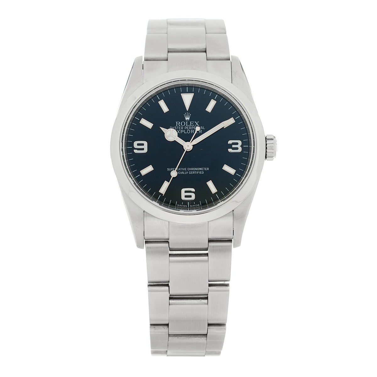 Stainless Steel 39mm Oyster Perpetual Explorer Watch Black 114270