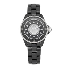 Stainless Steel Ceramic Diamond Dial 33mm J12 Quartz Watch Black