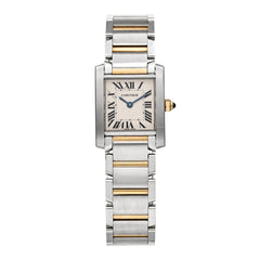 Stainless Steel 18K Yellow Gold 20mm Tank Francaise Quartz Watch