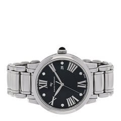 Stainless Steel Diamond 38mm Classic Quartz Watch Black