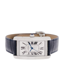 Stainless Steel Alligator 27mm Tank Americaine Automatic Watch Blue