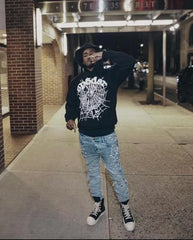 Sp5der OG Web Hoodie Black/White