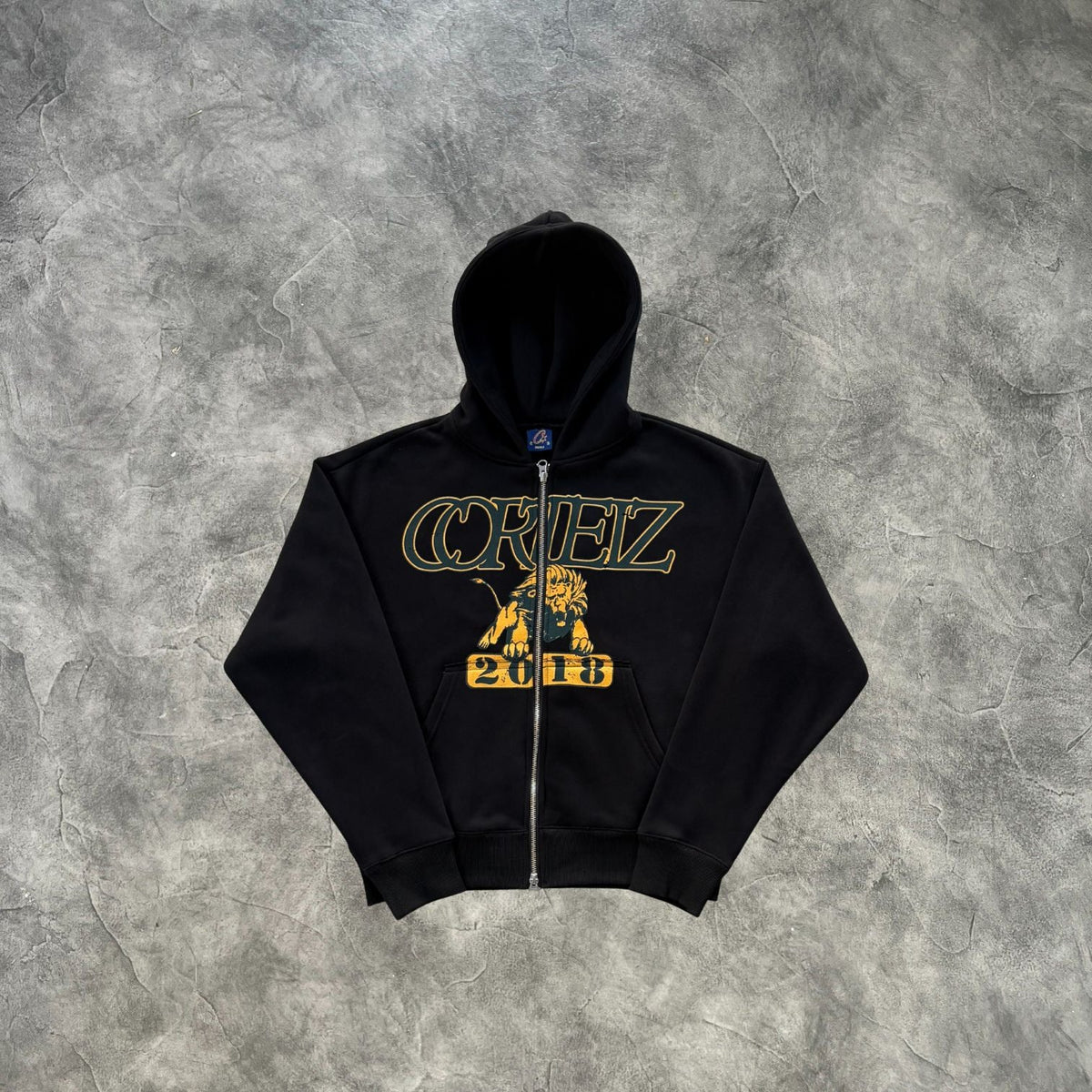 Corteiz Lion Varsity Zip-Up Tracksuit Black