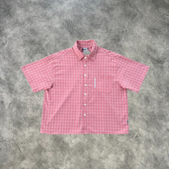 Mertra Plaid Short Sleeves Shirt Pink