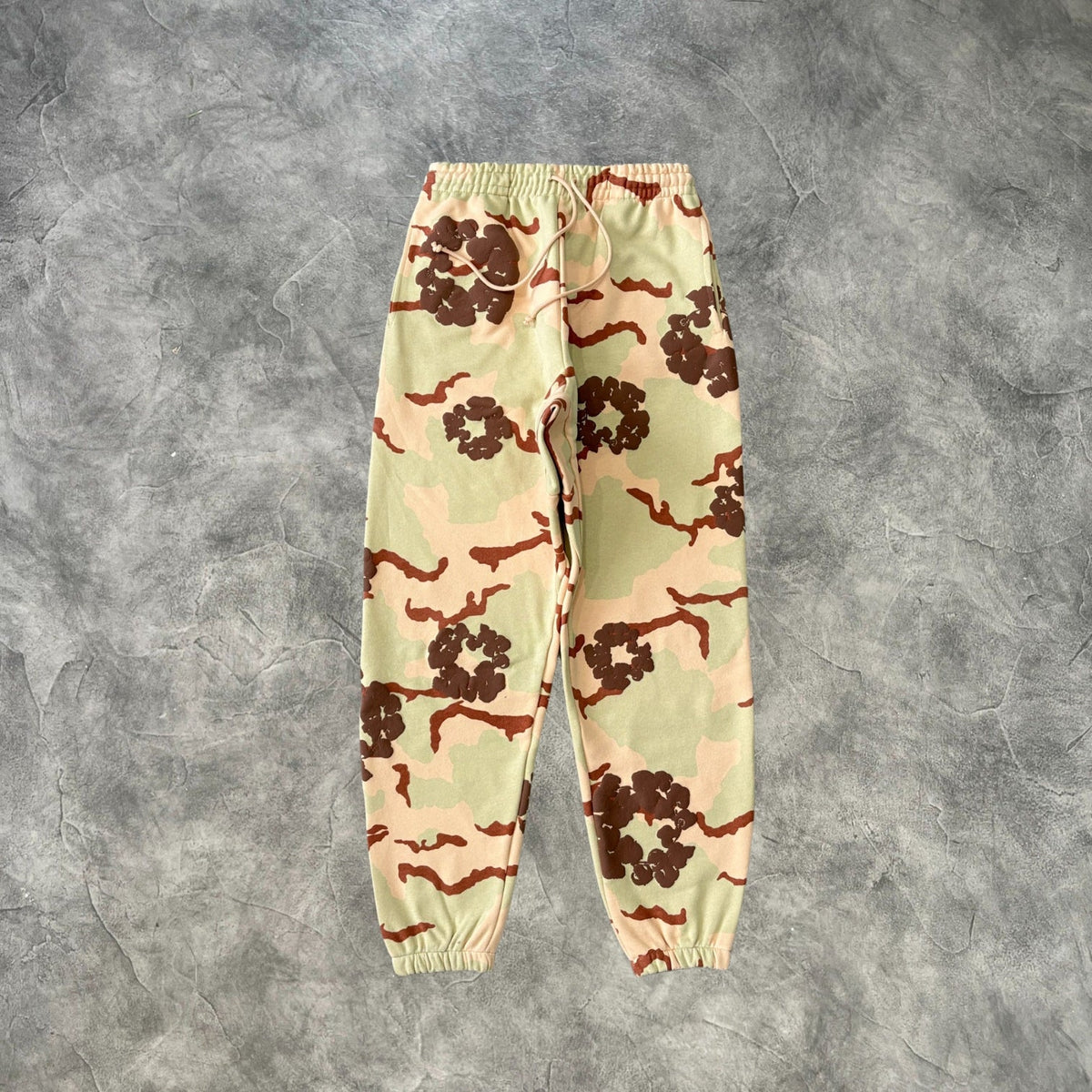 Denim Tears Kapok Flower Camouflage Zip-Up Sweatpants Desert