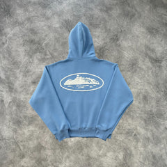 Corteiz Crtz Zip-Up Hoodie Baby Blue