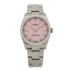 Stainless Steel 36mm Oyster Perpetual Watch Candy Pink 126000