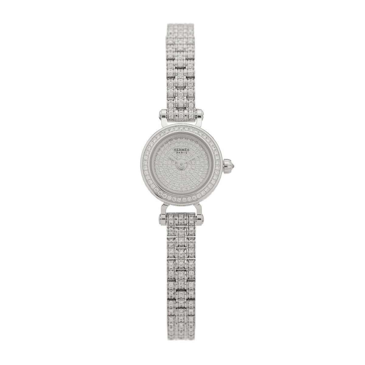 18K White Gold Diamond Pave 16mm Faubourg Quartz Watch