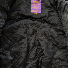 Faux fur hooded jacket-black