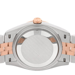 Stainless Steel 18K Everose Gold 36mm Oyster Perpetual Wimbledon Datejust Watch Slate 126231
