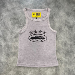 Corteiz Alcatraz 4 Star Ladies Tank Top Grey