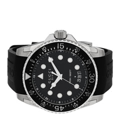 Stainless Steel Rubber 45mm Dive Quartz Watch Black