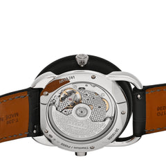 Platinum Titanium Alligator 43mm Arceau Le Temps Voyageur Automatic Watch Noir