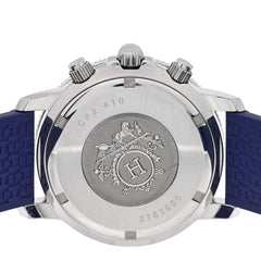 Stainless Steel Rubber 36mm Clipper Chronograph Quartz Watch Blue