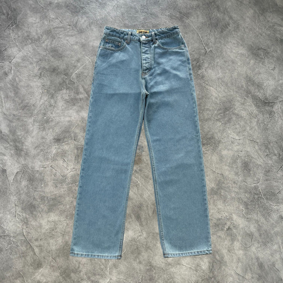 Corteiz Dual stripe Baggy Jeans Blue
