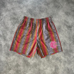 Eric Emanuel Snake Print Shorts Grey/Red