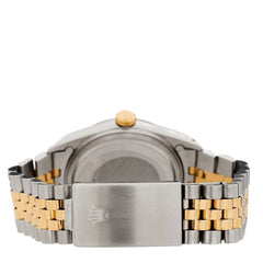 Stainless Steel 18K Yellow Gold 36mm Oyster Perpetual Datejust Watch Black 16233