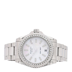 Stainless Steel Diamond Mother of Pearl 32mm Dive Quartz Watch