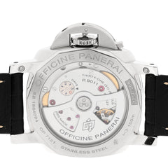 Stainless Steel Alligator 42mm Luminor 1950 3 Days GMT Automatic Watch Black PAM01535