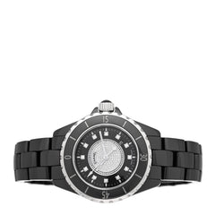 Stainless Steel Ceramic Diamond Dial 33mm J12 Quartz Watch Black