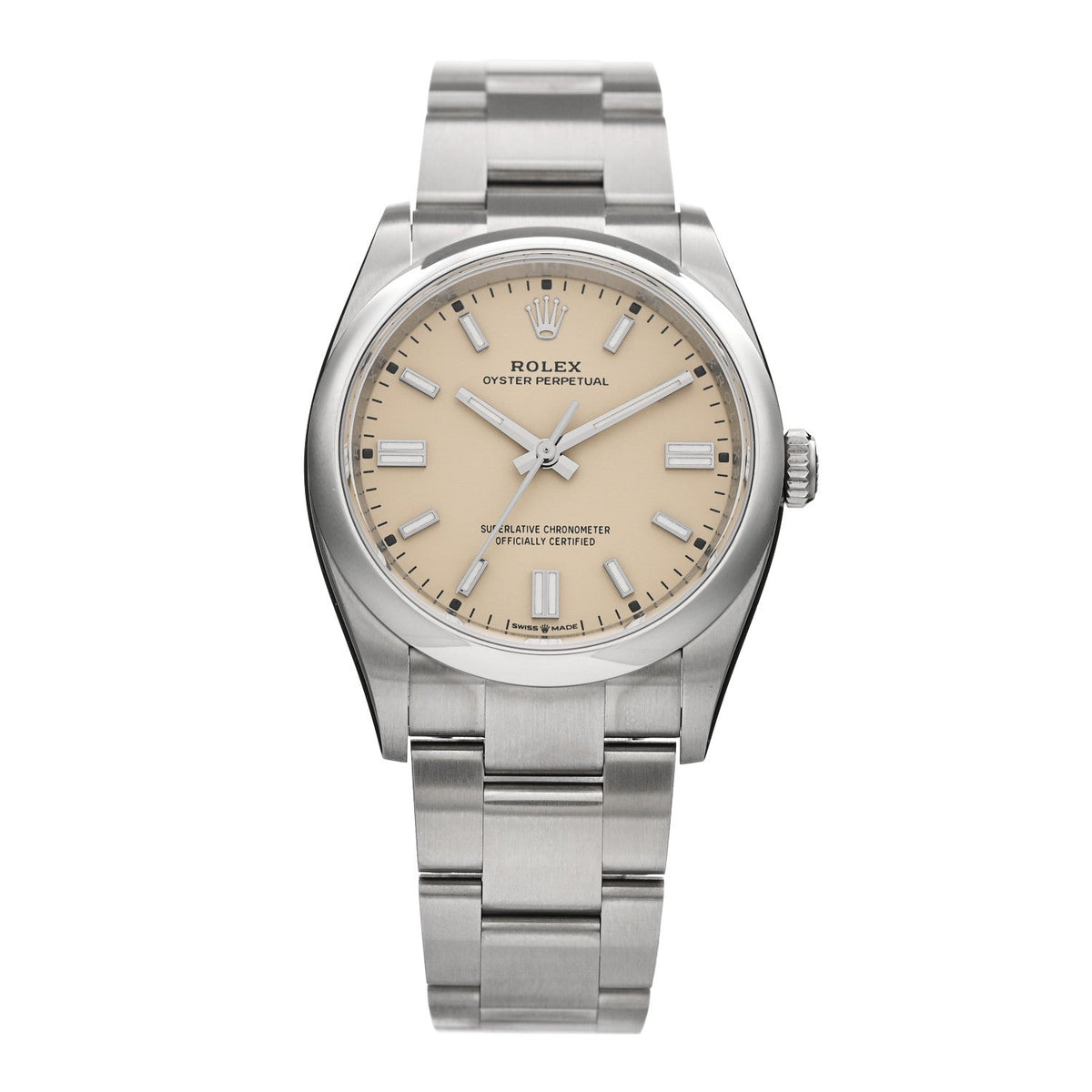 Stainless Steel 36mm Oyster Perpetual Watch Beige 126000