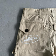 Slant pocket khaki shorts