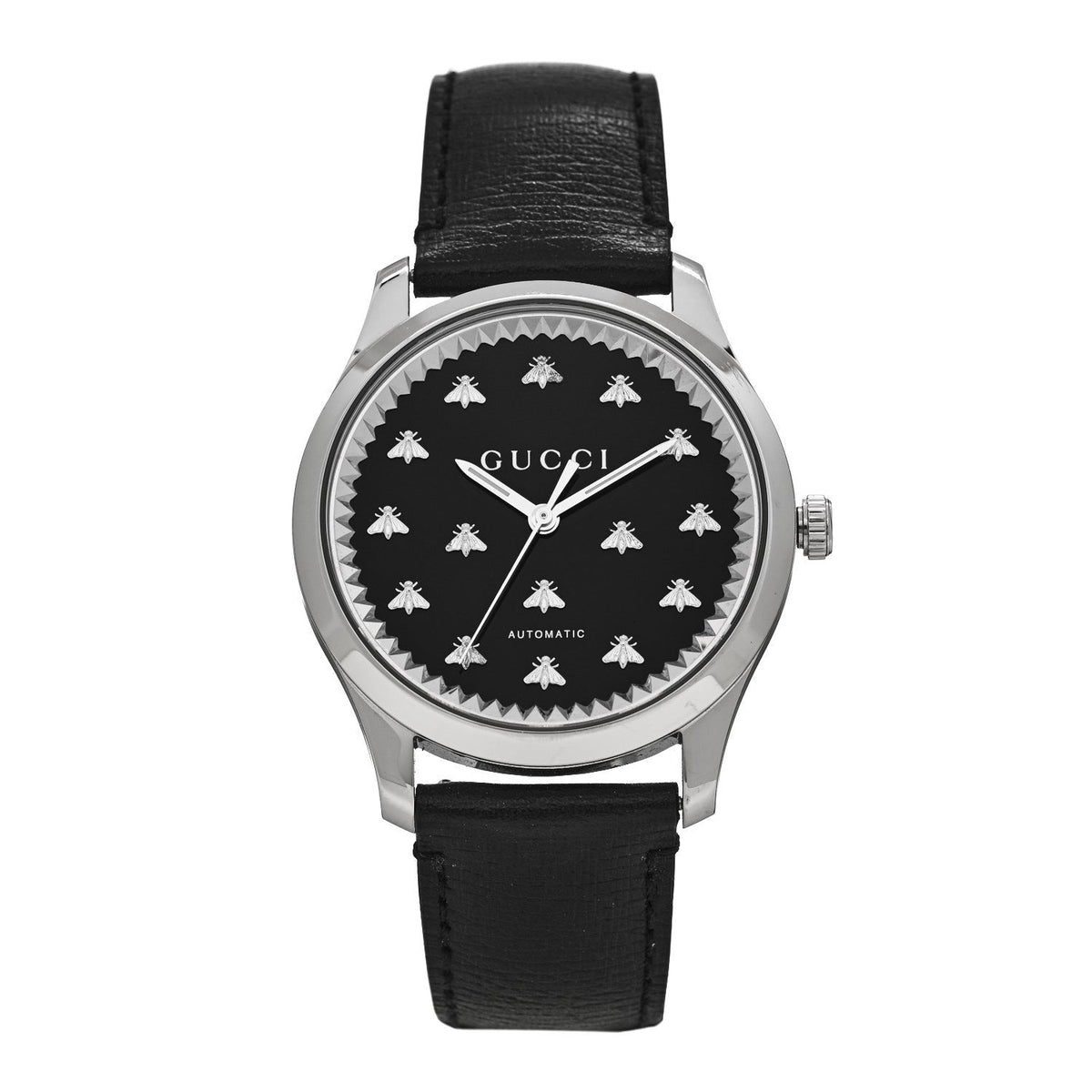 Stainless Steel Calfskin 42mm G-Timeless Bee Automatic Watch Black
