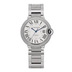 Stainless Steel Diamond Bezel 36mm Ballon Bleu De Cartier Automatic Watch