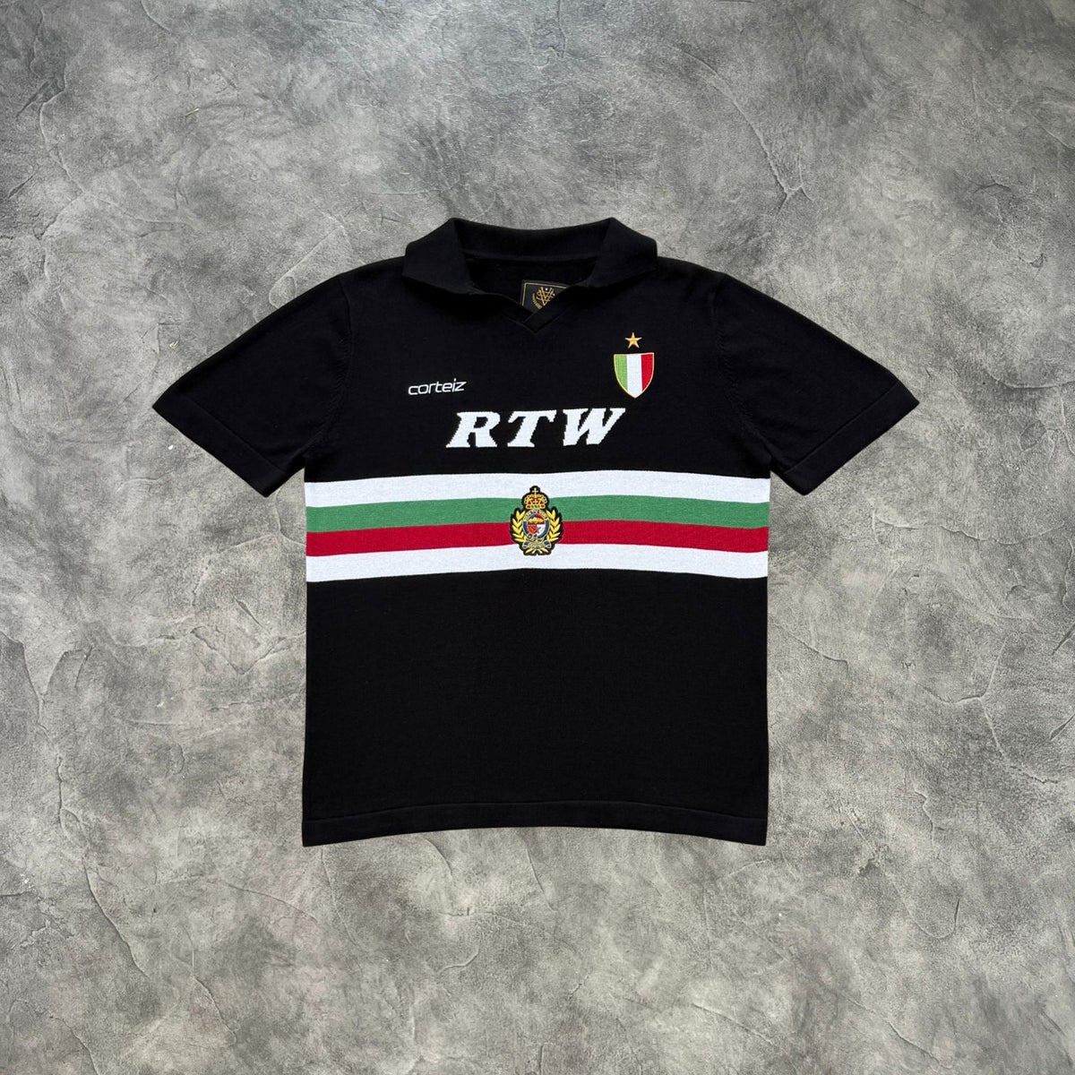 Corteiz Badge Knit Jersey Black