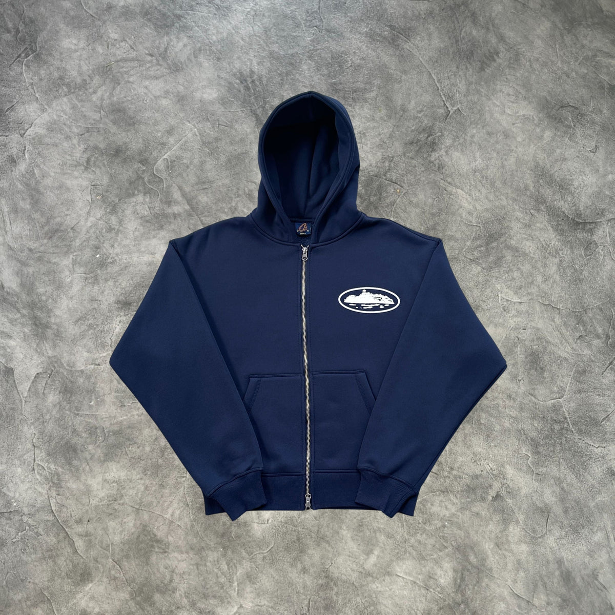 Corteiz Crtz Zip-Up Hoodie Dark Blue