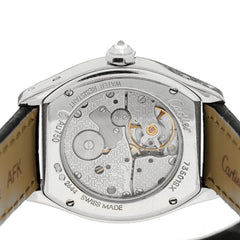 18K White Gold Alligator Diamond Bezel 28mm Tortue Manual Winding Watch Black