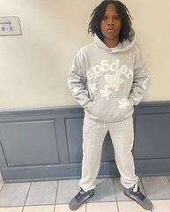 Sp5der Stars Tracksuit Grey