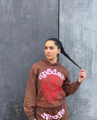 Sp5der Web Hoodie Brown
