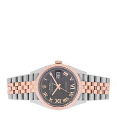 Stainless Steel 18K Everose Gold Diamond 36mm Oyster Perpetual Datejust Watch Slate Roman 126231