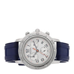 Stainless Steel Rubber 36mm Clipper Chronograph Quartz Watch Blue