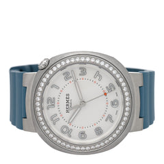 Stainless Steel Rubber Diamond Bezel 36mm Cut Automatic Watch Blue Jean