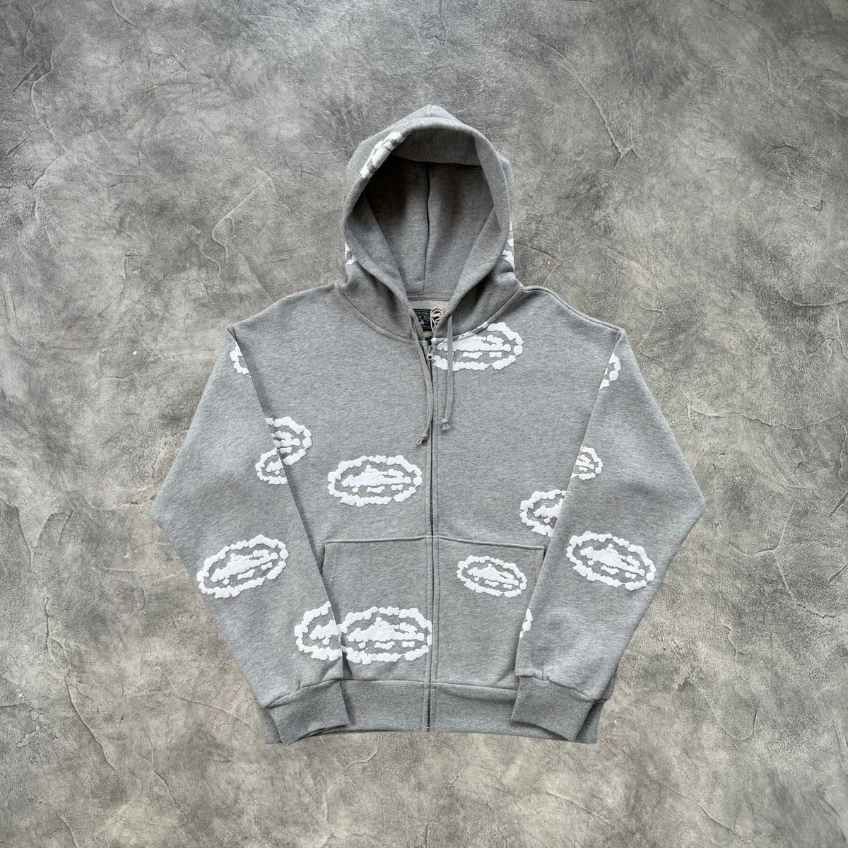 Corteiz Clouds Zip-Up Tracksuit Grey