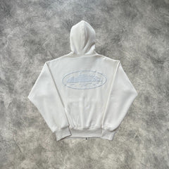 Corteiz Zip-Up Hoodie Off White