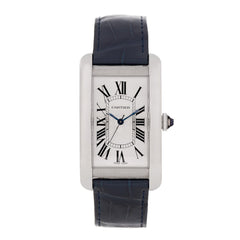 Stainless Steel Alligator 27mm Tank Americaine Automatic Watch Blue