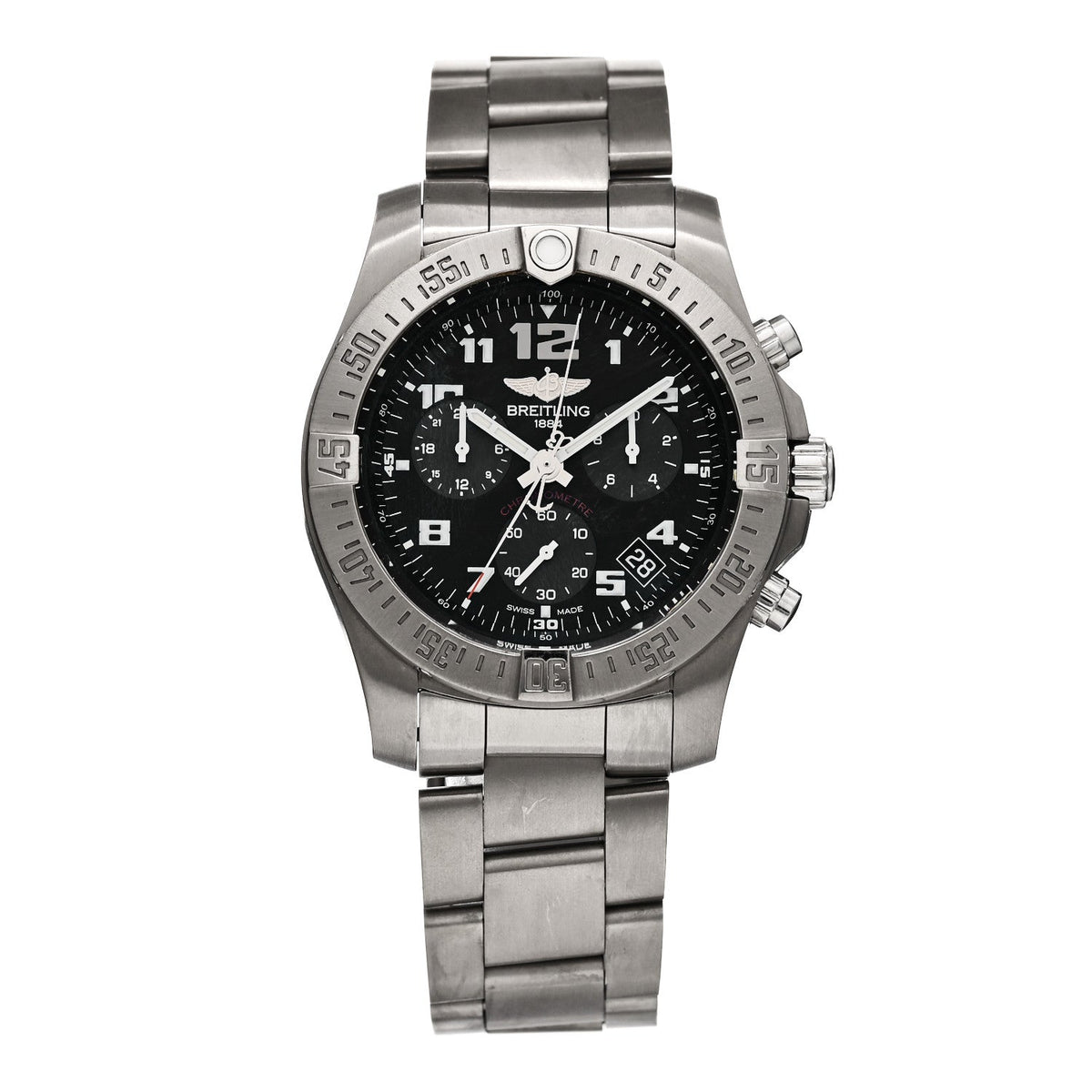 Titanium 43mm Chronospace Evo B60 Chronograph Quartz Watch Black EB6010