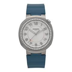 Stainless Steel Rubber Diamond Bezel 36mm Cut Automatic Watch Blue Jean