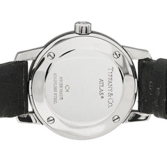 Stainless Steel Calfskin 29mm Atlas 2-Hand Quartz Watch Black