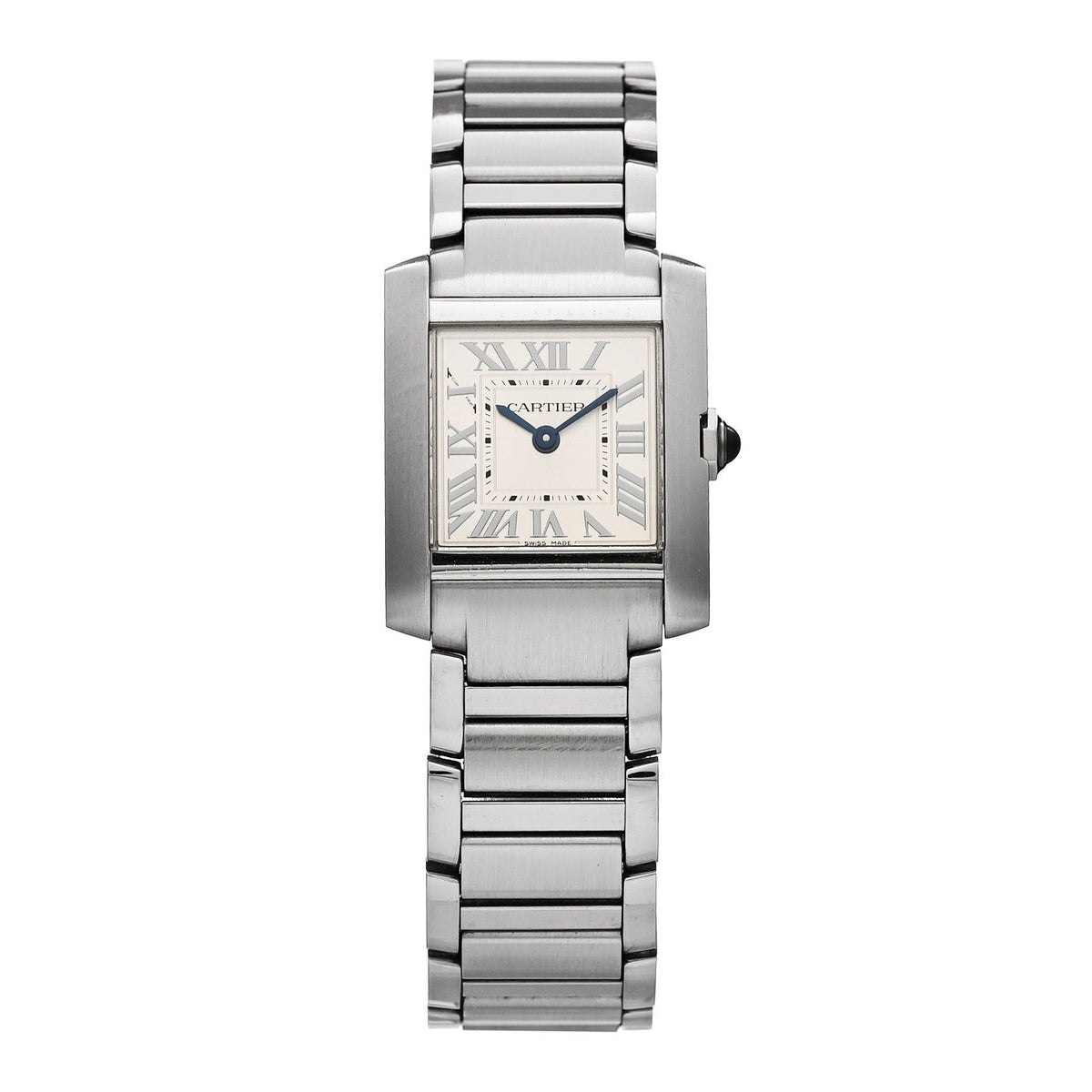 Stainless Steel 21mm Tank Francaise Quartz Watch Silver
