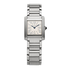 Stainless Steel 21mm Tank Francaise Quartz Watch Silver