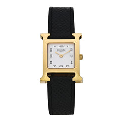 Stainless Steel Epsom 21mm Heure H Hour Quartz Watch Noir