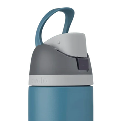 Owala FreeSip Insulated Stainless Steel Water Bottle with Straw for Sports and Travel. BPA-Free. 24-oz. Grey/Blue