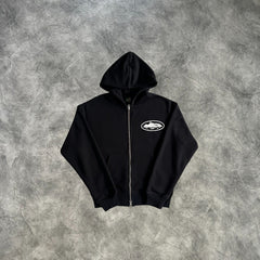 Corteiz Zip-Up Hoodie Black