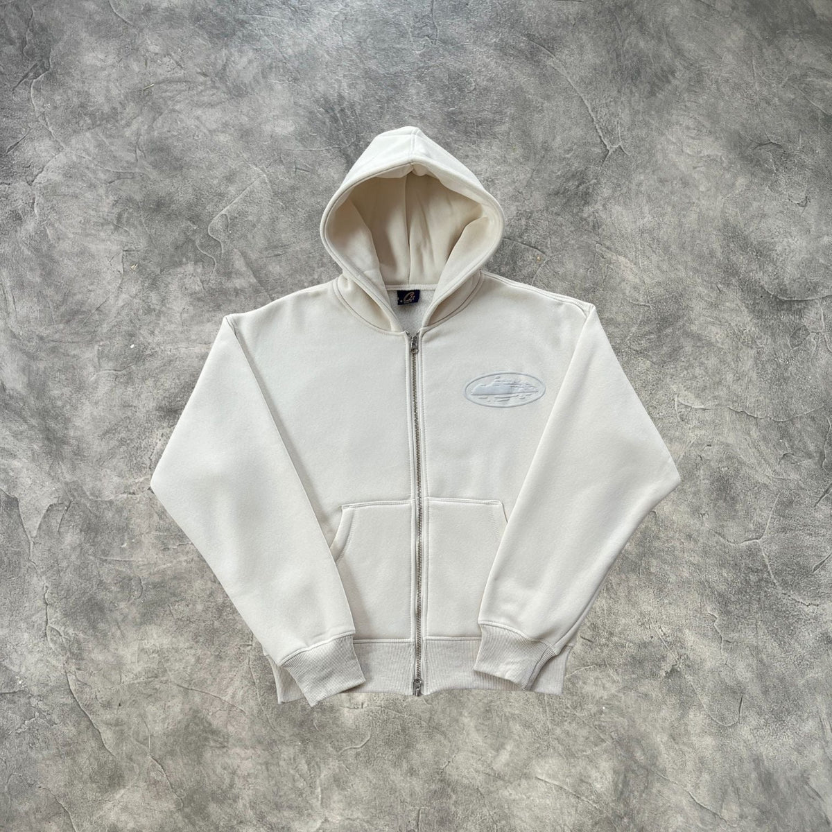 Corteiz Zip-Up Hoodie Off White