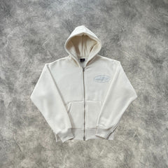 Corteiz Zip-Up Hoodie Off White