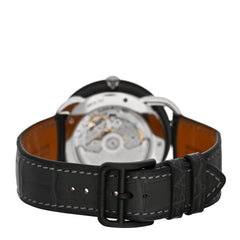 Platinum Titanium Alligator 43mm Arceau Le Temps Voyageur Automatic Watch Noir